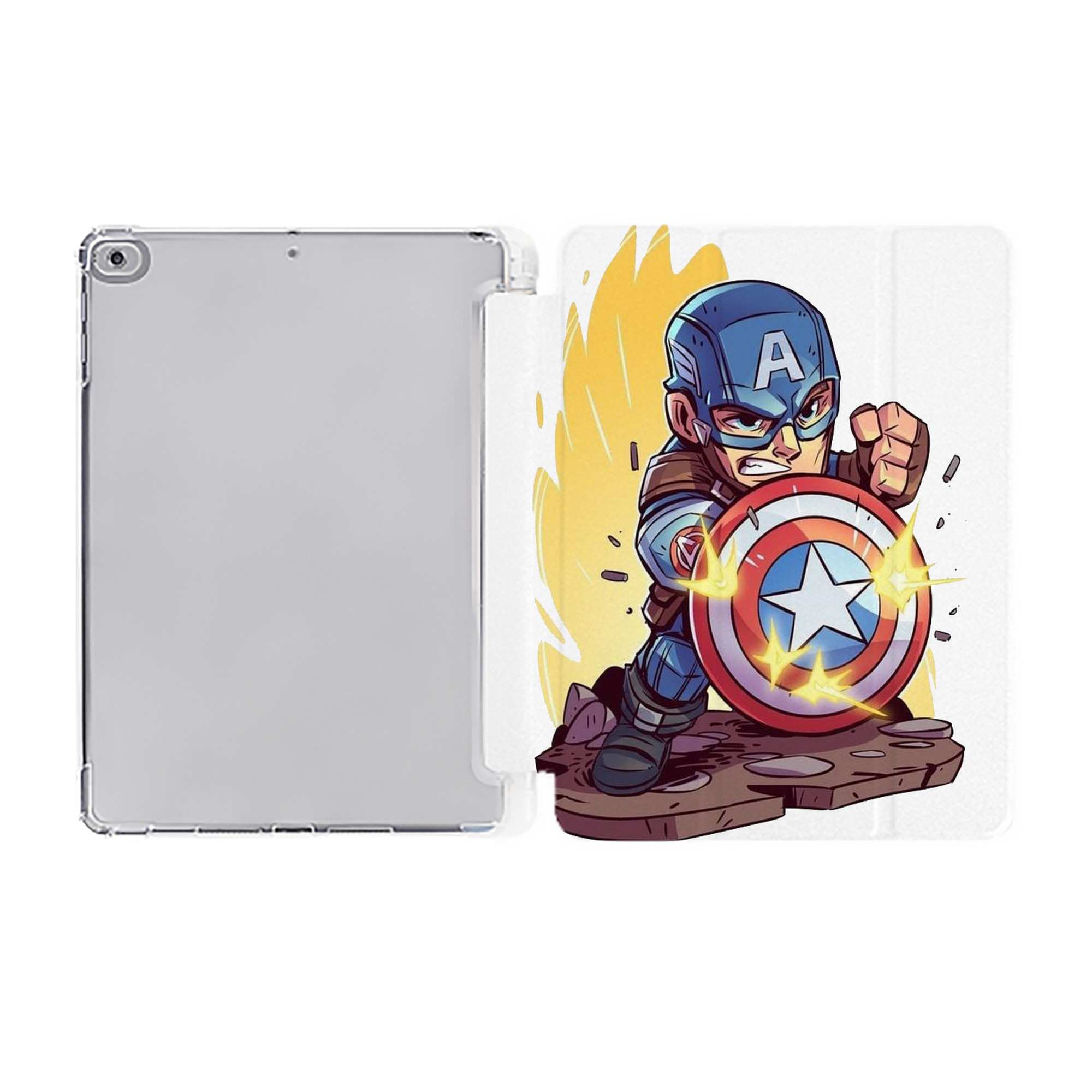 （画像用） アベンジャーズ The Avengers IPad ケース ペン収納付き 三つ折りスタンド PUレザー×シリコン 対応機種9.5/10.5/10.9インチ